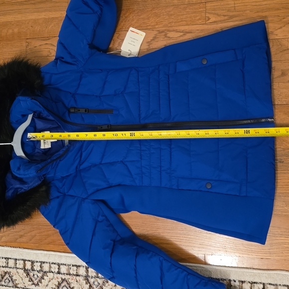 A.N.A BRAND WOMEN'S BOLD BLUE FAUX FUR HOODED WINTER COAT SIZE SMALL - Picture 14 of 16